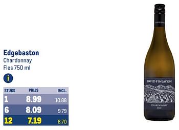 Aanbiedingen Edgebaston chardonnay - Witte wijnen - Geldig van 30/08/2023 tot 12/09/2023 bij Makro