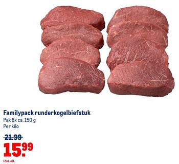 Aanbiedingen Familypack runderkogelbiefstuk - Huismerk - Makro - Geldig van 30/08/2023 tot 12/09/2023 bij Makro