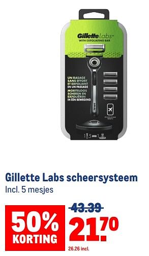Aanbiedingen Gillette labs scheersysteem - Gillette - Geldig van 30/08/2023 tot 12/09/2023 bij Makro