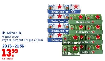 Aanbiedingen Heineken blik regulier of 0.0% - Heineken - Geldig van 30/08/2023 tot 12/09/2023 bij Makro
