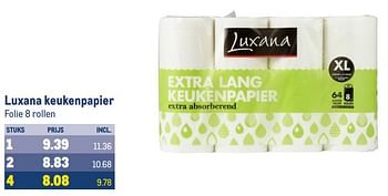 Aanbiedingen Luxana keukenpapier - Luxana - Geldig van 30/08/2023 tot 12/09/2023 bij Makro