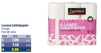 Aanbiedingen Luxana toiletpapier - Luxana - Geldig van 30/08/2023 tot 12/09/2023 bij Makro