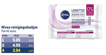 Aanbiedingen Nivea reinigingsdoekjes - Nivea - Geldig van 30/08/2023 tot 12/09/2023 bij Makro