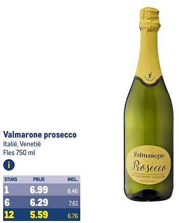 Aanbiedingen Valmarone prosecco italië, venetië - Schuimwijnen - Geldig van 30/08/2023 tot 12/09/2023 bij Makro
