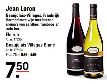 Aanbiedingen Jean loron beaujolais-villages, frankrijk fleurie - Rode wijnen - Geldig van 24/08/2023 tot 11/09/2023 bij Sligro