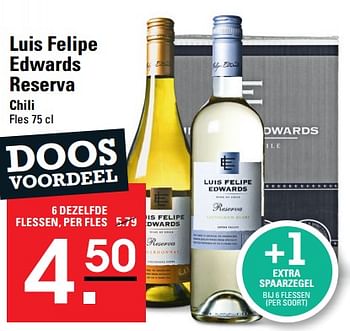 Aanbiedingen Luis felipe edwards reserva chili - Witte wijnen - Geldig van 24/08/2023 tot 11/09/2023 bij Sligro
