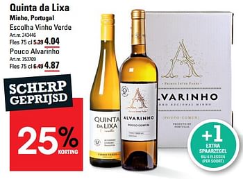 Aanbiedingen Quinta da lixa minho, portugal escolha vinho verde - Witte wijnen - Geldig van 24/08/2023 tot 11/09/2023 bij Sligro