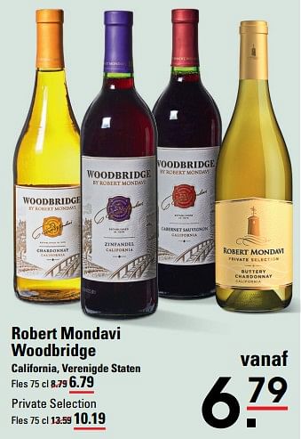 Aanbiedingen Robert mondavi woodbridge california, verenigde staten - Rode wijnen - Geldig van 24/08/2023 tot 11/09/2023 bij Sligro