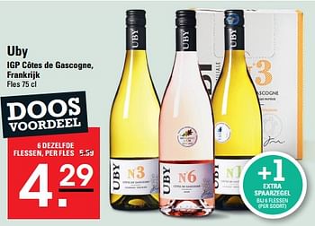 Aanbiedingen Uby igp côtes de gascogne, frankrijk - Witte wijnen - Geldig van 24/08/2023 tot 11/09/2023 bij Sligro