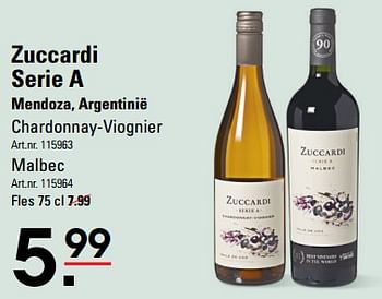 Aanbiedingen Zuccardi serie a mendoza, argentinië chardonnay-viognier - Witte wijnen - Geldig van 24/08/2023 tot 11/09/2023 bij Sligro