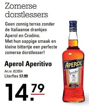 Aanbiedingen Aperol aperitivo - Aperol - Geldig van 24/08/2023 tot 11/09/2023 bij Sligro