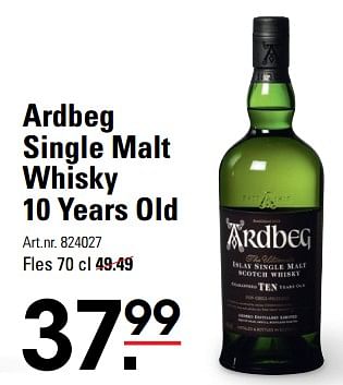 Aanbiedingen Ardbeg single malt whisky 10 years old - Ardbeg - Geldig van 24/08/2023 tot 11/09/2023 bij Sligro