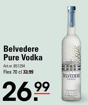 Aanbiedingen Belvedere pure vodka - Belvédere - Geldig van 24/08/2023 tot 11/09/2023 bij Sligro