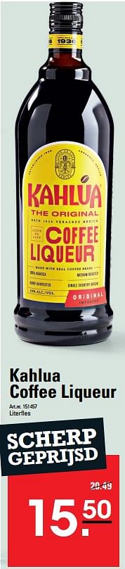 Aanbiedingen Kahlua coffee liqueur - Kahlua - Geldig van 24/08/2023 tot 11/09/2023 bij Sligro