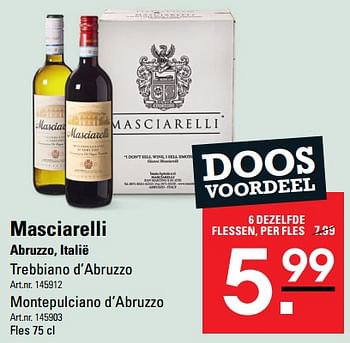 Aanbiedingen Masciarelli abruzzo, italië trebbiano d’abruzzo - Witte wijnen - Geldig van 24/08/2023 tot 11/09/2023 bij Sligro