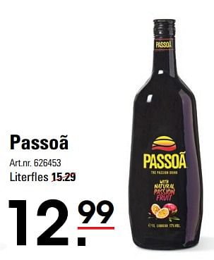 Aanbiedingen Passoã - Passoa - Geldig van 24/08/2023 tot 11/09/2023 bij Sligro