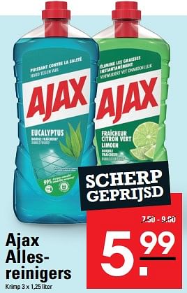 Aanbiedingen Ajax allesreinigers - Ajax - Geldig van 24/08/2023 tot 11/09/2023 bij Sligro