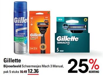 Aanbiedingen Gillette scheermesjes mach 3 manual - Gillette - Geldig van 24/08/2023 tot 11/09/2023 bij Sligro