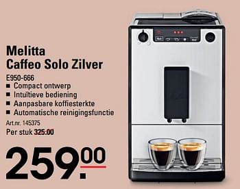 Aanbiedingen Melitta caffeo solo zilver e950-666 - Melitta - Geldig van 24/08/2023 tot 11/09/2023 bij Sligro