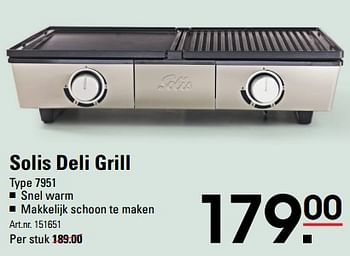 Aanbiedingen Solis deli grill type 7951 - Solis - Geldig van 24/08/2023 tot 11/09/2023 bij Sligro