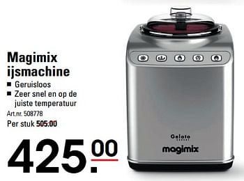 Aanbiedingen Magimix ijsmachine - Magimix - Geldig van 24/08/2023 tot 11/09/2023 bij Sligro