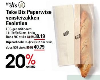 Aanbiedingen Take dis paperwise vensterzakken evolution - Takedis - Geldig van 24/08/2023 tot 11/09/2023 bij Sligro