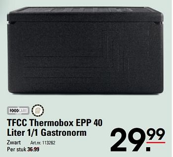 Aanbiedingen Tfcc thermobox epp 40 liter 1-1 gastronorm - Foodcare - Geldig van 24/08/2023 tot 11/09/2023 bij Sligro