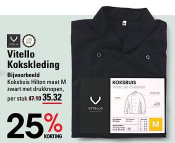 Aanbiedingen Vitello kokskleding - VITELLO - Geldig van 24/08/2023 tot 11/09/2023 bij Sligro