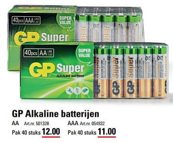 Aanbiedingen Gp alkaline batterijen - GP - Geldig van 24/08/2023 tot 11/09/2023 bij Sligro