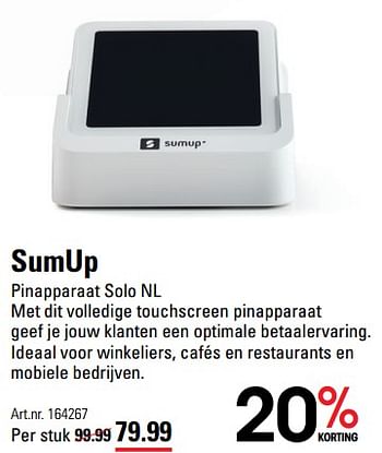 Aanbiedingen Sumup pinapparaat solo nl - Sumup' - Geldig van 24/08/2023 tot 11/09/2023 bij Sligro