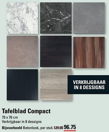 Aanbiedingen Tafelblad compact - Huismerk - Sligro - Geldig van 24/08/2023 tot 11/09/2023 bij Sligro