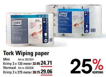 Aanbiedingen Tork wiping paper - Tork - Geldig van 24/08/2023 tot 11/09/2023 bij Sligro