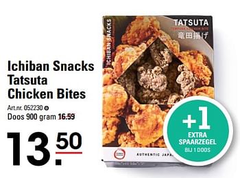 Aanbiedingen Ichiban snacks tatsuta chicken bites - Ichiban - Geldig van 24/08/2023 tot 11/09/2023 bij Sligro