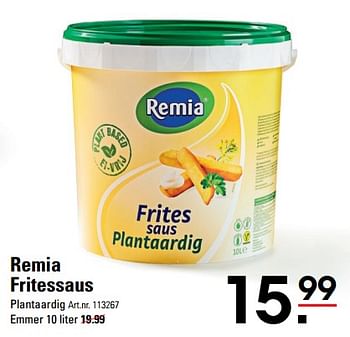 Aanbiedingen Remia fritessaus - Remia - Geldig van 24/08/2023 tot 11/09/2023 bij Sligro