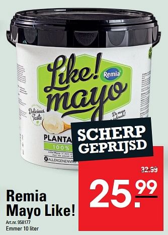 Aanbiedingen Remia mayo like! - Remia - Geldig van 24/08/2023 tot 11/09/2023 bij Sligro