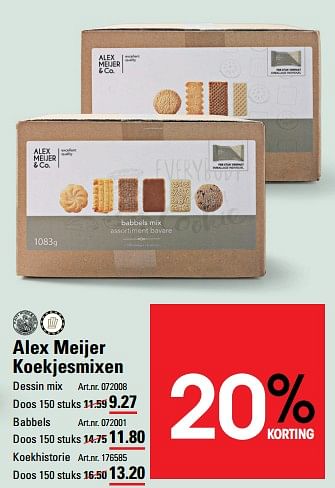 Aanbiedingen Alex meijer koekjesmixen - Alex Meijer - Geldig van 24/08/2023 tot 11/09/2023 bij Sligro