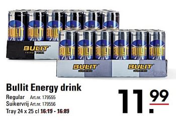Aanbiedingen Bullit energy drink - Bullit - Geldig van 24/08/2023 tot 11/09/2023 bij Sligro