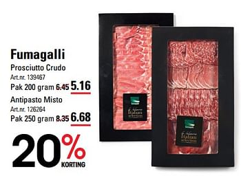 Aanbiedingen Fumagalli prosciutto crudo - Fumagalli - Geldig van 24/08/2023 tot 11/09/2023 bij Sligro