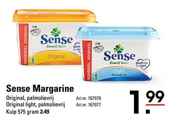 Aanbiedingen Sense margarine - Sense - Geldig van 24/08/2023 tot 11/09/2023 bij Sligro