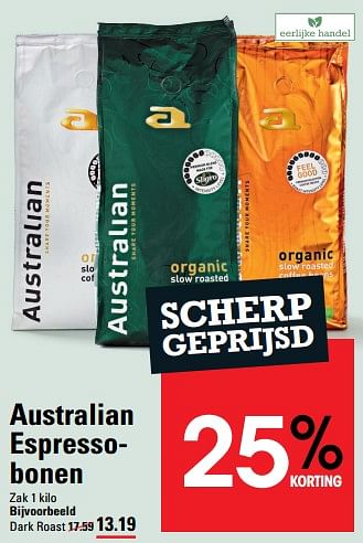 Aanbiedingen Australian espressobonen - Australian - Geldig van 24/08/2023 tot 11/09/2023 bij Sligro