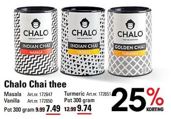 Aanbiedingen Chalo chai thee - Chalo - Geldig van 24/08/2023 tot 11/09/2023 bij Sligro