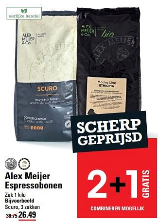 Aanbiedingen Alex meijer espressobonen - Alex Meijer - Geldig van 24/08/2023 tot 11/09/2023 bij Sligro