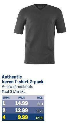 Aanbiedingen Authentic heren t-shirt - Authentic - Geldig van 30/08/2023 tot 12/09/2023 bij Makro