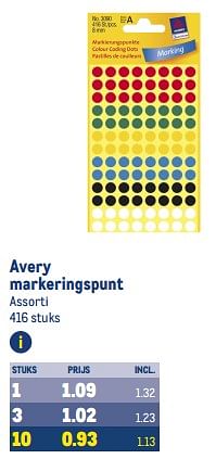 Aanbiedingen Avery markeringspunt - Avery - Geldig van 30/08/2023 tot 12/09/2023 bij Makro