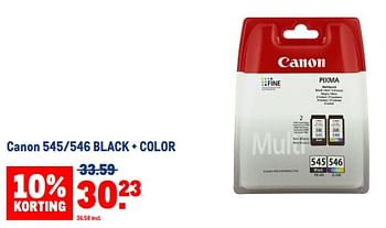 Aanbiedingen Canon 545-546 black + color - Canon - Geldig van 30/08/2023 tot 12/09/2023 bij Makro