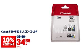 Aanbiedingen Canon 560-561 black +color - Canon - Geldig van 30/08/2023 tot 12/09/2023 bij Makro