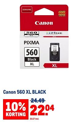 Aanbiedingen Canon 560 xl black - Canon - Geldig van 30/08/2023 tot 12/09/2023 bij Makro