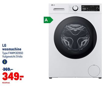 Aanbiedingen Lg wasmachine f4wm309so - LG - Geldig van 30/08/2023 tot 12/09/2023 bij Makro