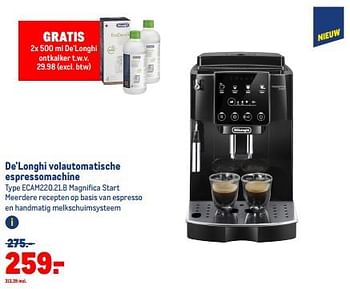 Aanbiedingen De’longhi volautomatische espressomachine ecam220.21.b magnifica start - Delonghi - Geldig van 30/08/2023 tot 12/09/2023 bij Makro
