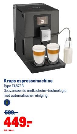 Aanbiedingen Krups espressomachine ea872b - Krups - Geldig van 30/08/2023 tot 12/09/2023 bij Makro